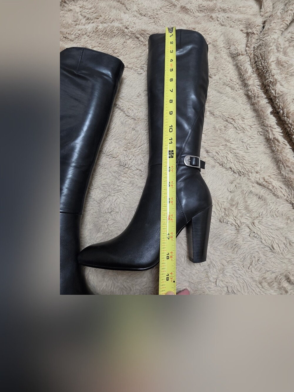 Marc Fisher Y2k Black Leather Boots - Picture 3 of 8